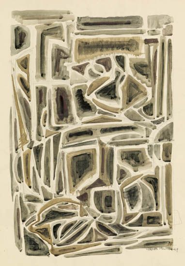 NORMAN LEWIS (1909 - 1979) Untitled (Brown and Black Abstraction).